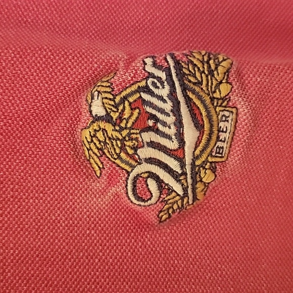 Miller Brewing polo. Weathered pink. Size L Note Hole in pic 3 - Picture 2 of 3